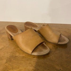 BORN Opal Leather Block Heel Heeled Sandals - 9, Brown Tan